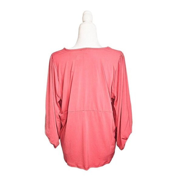 Torrid NWT Studio Knit V-Neck 3/4 Sleeve Shirred Top size 2/2X/18-20 - Picture 4 of 9